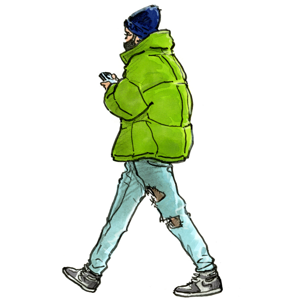Homme à la doudoune verte – Instantsketching, image size:1000x1000