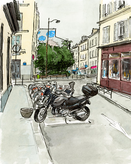 Rue Lemercier vers la rue des Dames