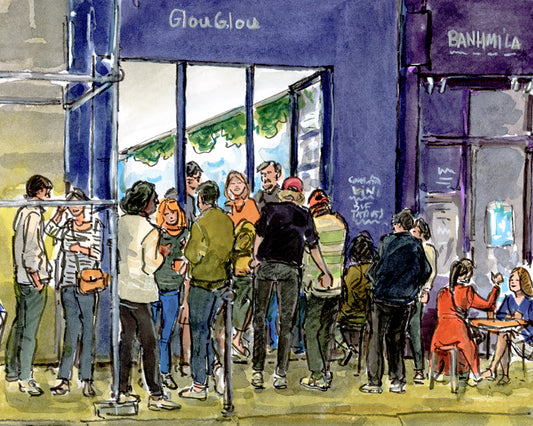 Terrasse nocturne au Glouglou rue des Dames