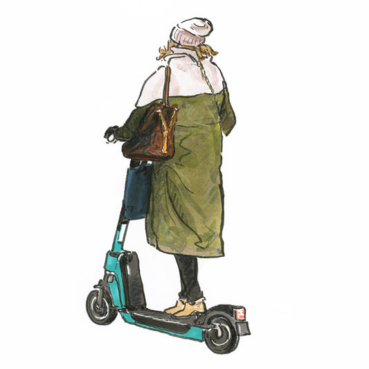 Parisienne en trottinette Lime
